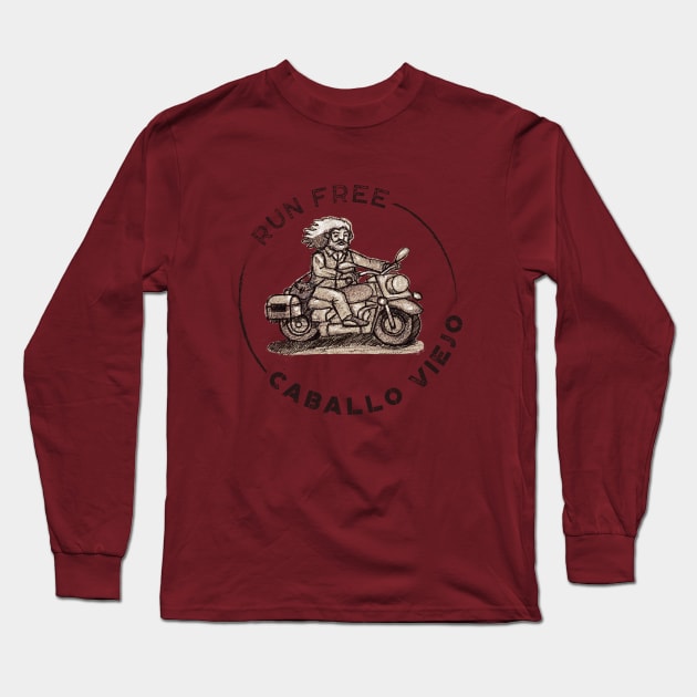 Caballo Viejo Corre Libre Long Sleeve T-Shirt by Agua Design